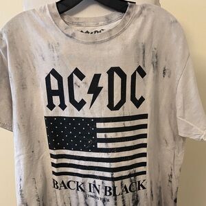 AC/DC 2017 Back In Black Tie Dye T-Shirt 1980 US Tour T-Shirt Band Tee Large